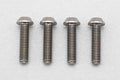 高精度切削 チタン製 ボタンヘッド ソケットスクリュー M3x12mm 4pcs.