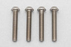 高精度切削 チタン製 ボタンヘッド ソケットスクリュー M3x18mm 4pcs.