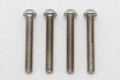 高精度切削 チタン製 ボタンヘッド ソケットスクリュー M3x22mm 4pcs.