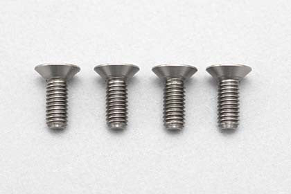 高精度切削 チタン製 フラットヘッド ソケットスクリュー M3x8mm 4pcs.