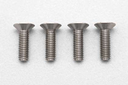 高精度切削 チタン製 フラットヘッド ソケットスクリュー M3x10mm 4pcs.