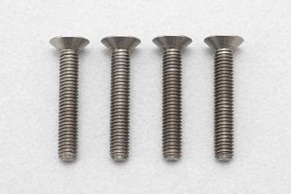 高精度切削 チタン製 フラットヘッド ソケットスクリュー M3x18mm 4pcs.