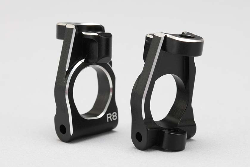 YZ-4用アルミ製フロントステアリングハブキャリア(8度)