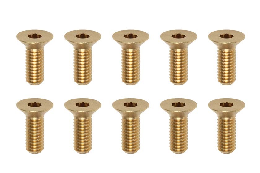 高精度切削 ブラス製 フラットヘッドスクリュー M3×8mm