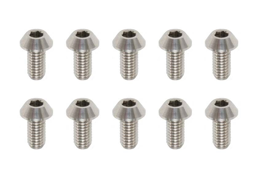 高精度切削チタン製 ボタンヘッド ソケットスクリュー (M3×6mm 10本入)