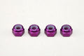 アルミ製 3mm ナイロンロックナット パープル (4個入)