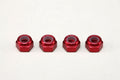 アルミ製 3mm ナイロンロックナット レッド (4個入)