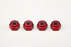 アルミ製 3mm ナイロンロックナット レッド (4個入)